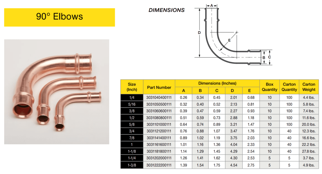 90 degree Elbows (long radius) Conklin Metal Industries